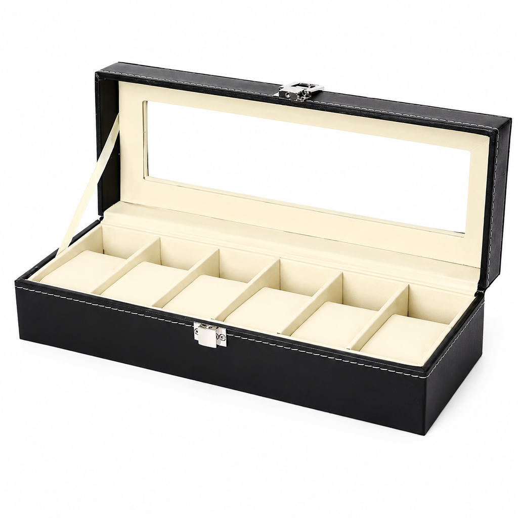Uhrenbox für 6 Uhren | Schwarz