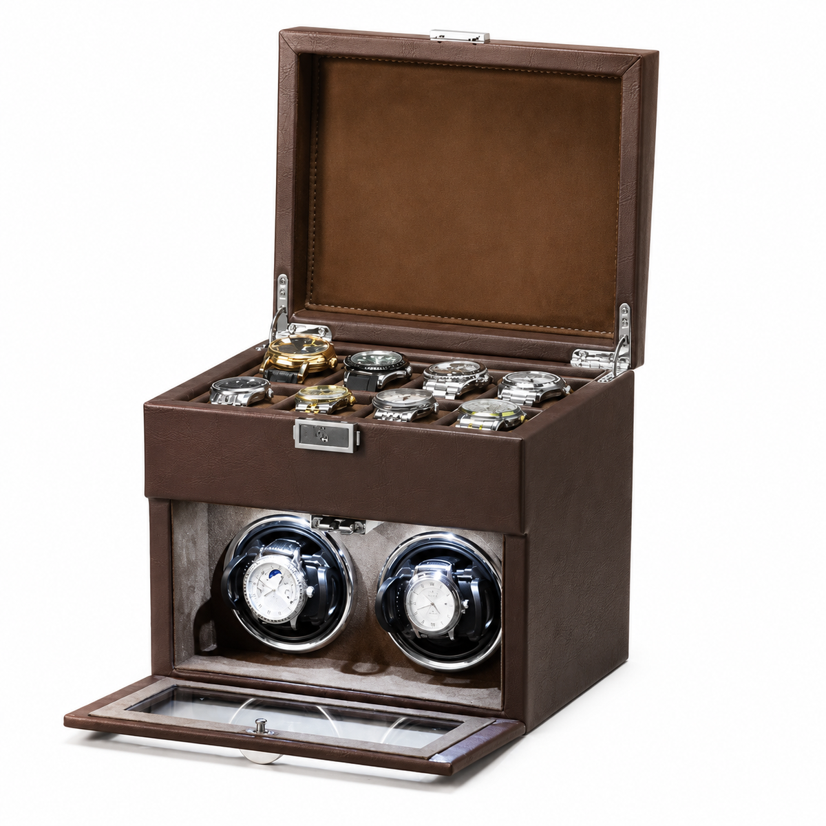 Uhrenbox mit Uhrenbeweger für 2 Uhren